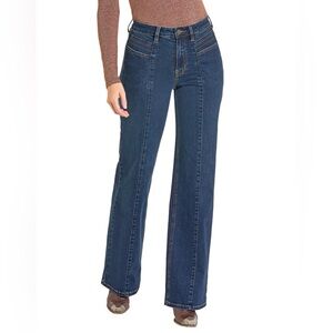 ROCK&ROLL DENIM HIGH RISE FRONT POCKET WIDE LEG JEANS